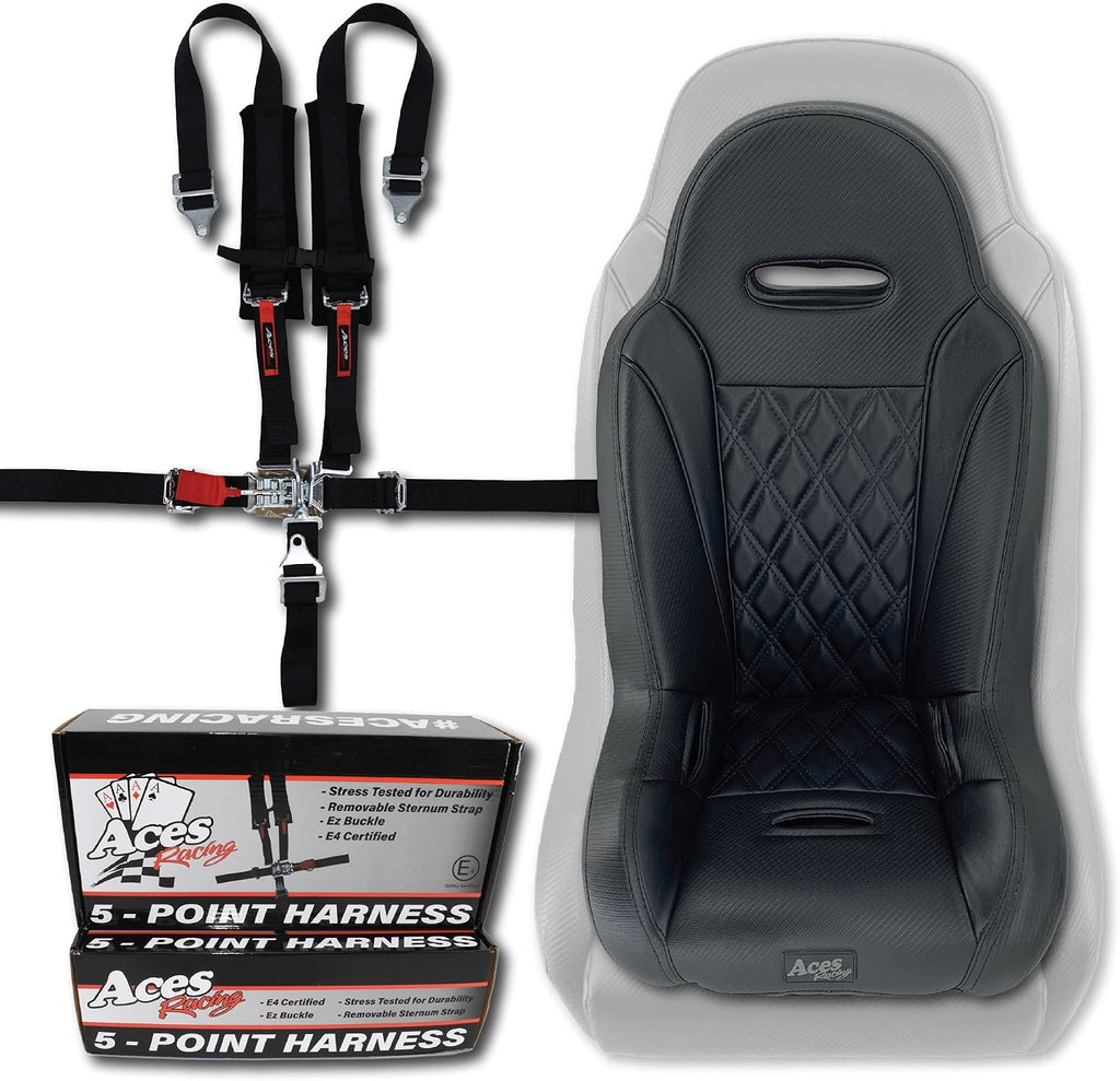 UTV Junior Seat (Fits Stock and Aftermarket Seats) (Black - 5 Point Harness)
