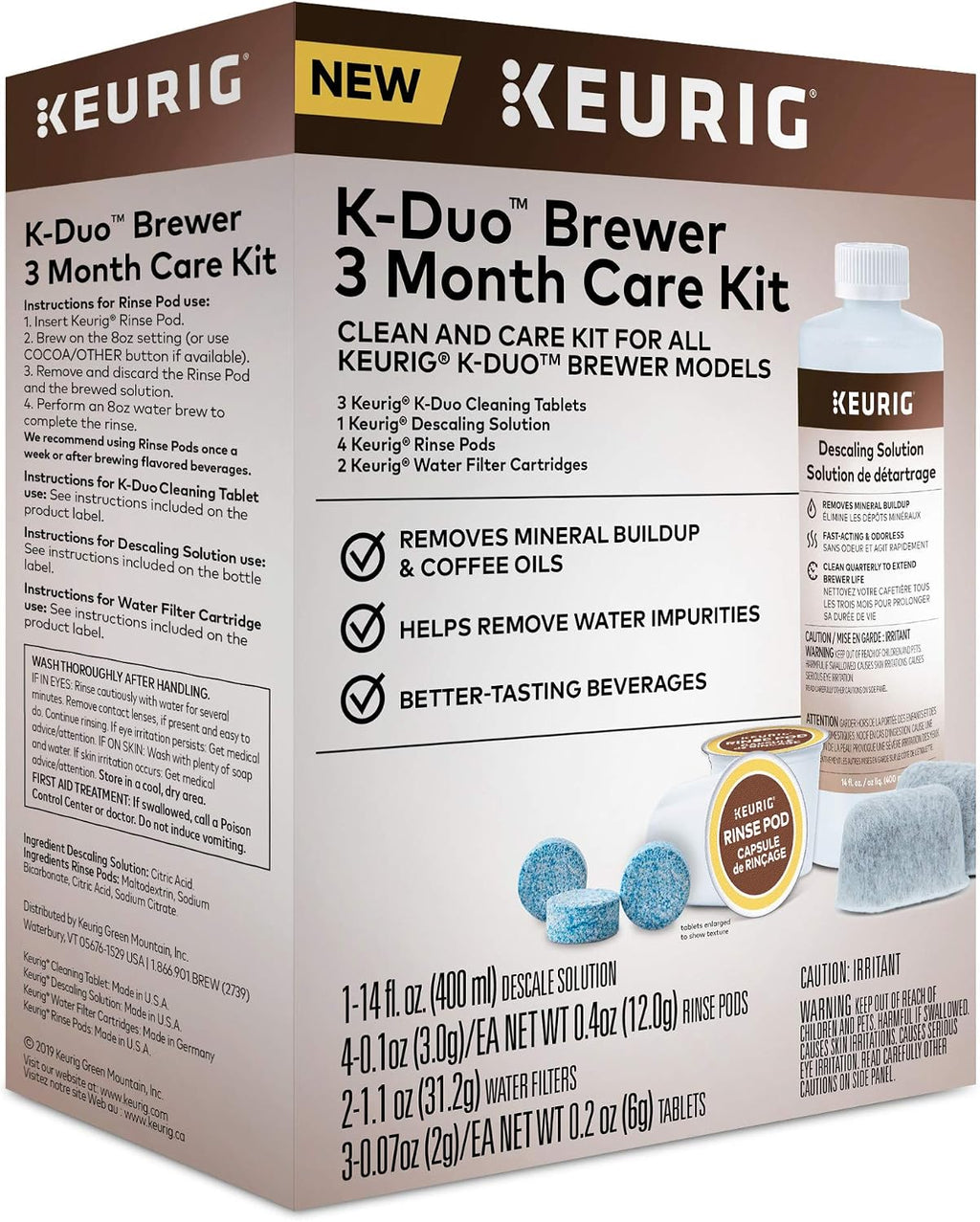 Keurig K-Mini Single Serve Coffee Maker, Black & K-Duo 3 Month Care Brewer Maintenance Kit