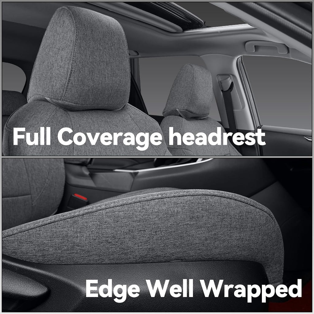 coverdream Front Seat Covers Custom Fit for Toyota Tacoma 2016 2017 2018 2019 2020 2021 2022 2023 SR SR5 TRD Series,Limited Pickup Truck,Breathable Seat Protector,Fit Like A Glove (Gray,2-Pack Only)