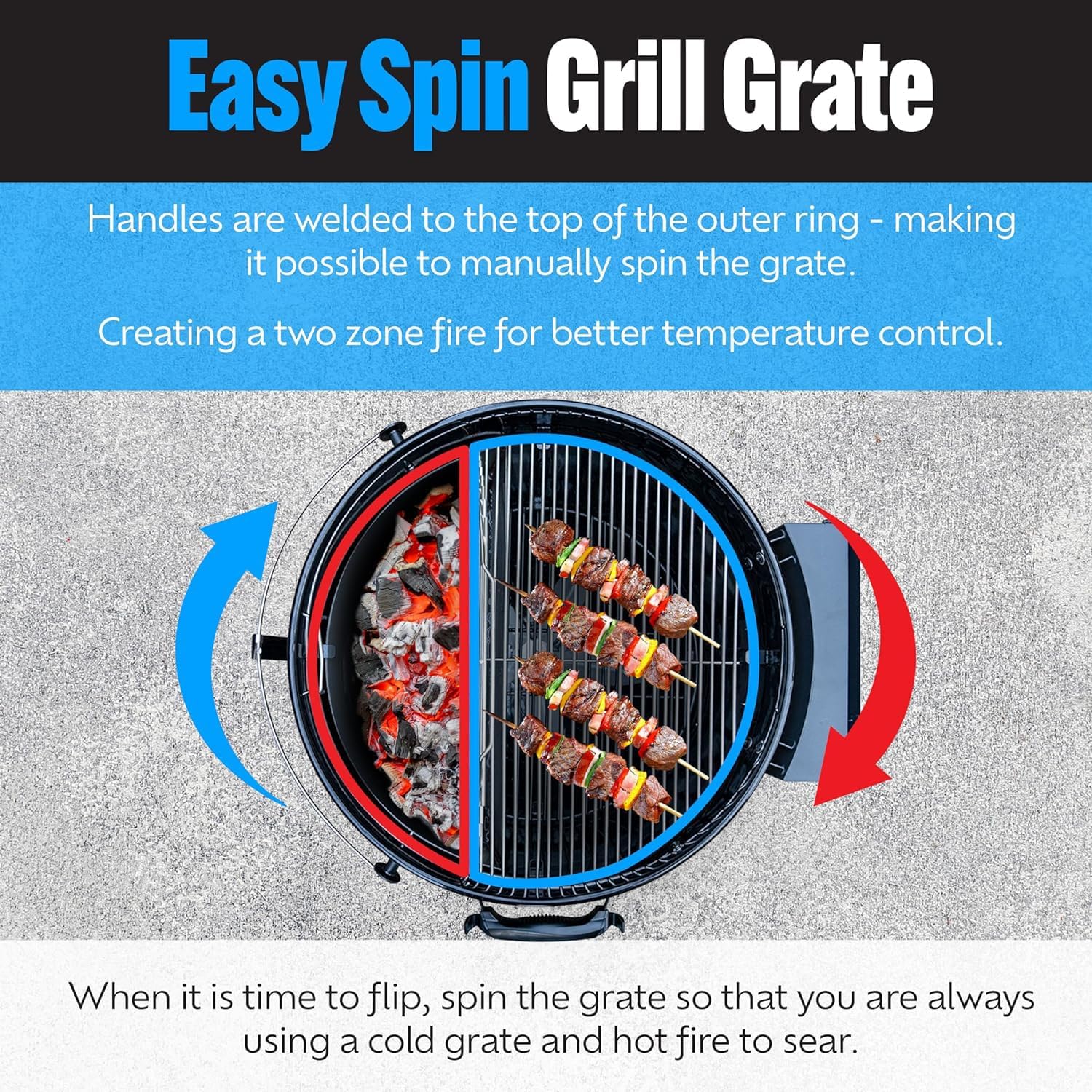 SnS Grills Slow 'N Sear® 5-Piece Cooking System - Patented Charcoal Basket with Removeable Water Reservoir, EasySpin Grate, Drip Pan for Low 'N Slow Smoking & Charcoal Grilling on Big Green Egg XL