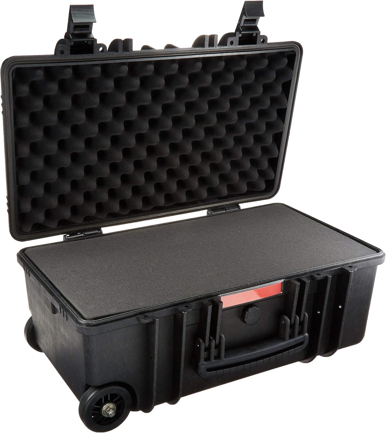 Amazon Basics Hard Protective Camera Case with Wheels, Large, Black, 22'L x 14'W x 9.8'H