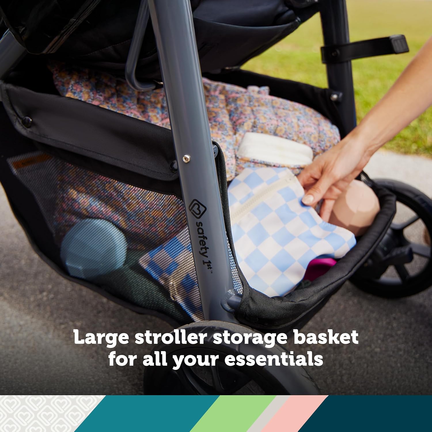 Safety 1st onBoard Slide 6-in-1 Infant Car Seat & Baby Stroller Travel System with SafetySlide Base, Rocky Point