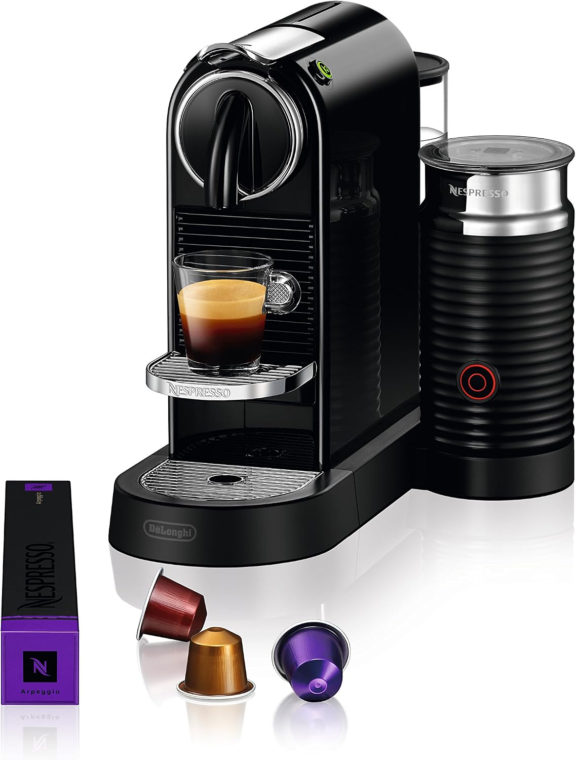 Nespresso CitiZ Coffee and Espresso Machine by De'Longhi with Milk Frother, Black, 9.3 x 14.6 x 10.9 inches