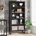 Tribesigns Tall Bookcase and Bookshelf, 70.8' Large Bookcases Organizer with 5-Tier Storage Shelves, Heavy Duty Free-Standing Library Bookshelf Shelving Unit for Living Room, Bedroom (Sandalwood)