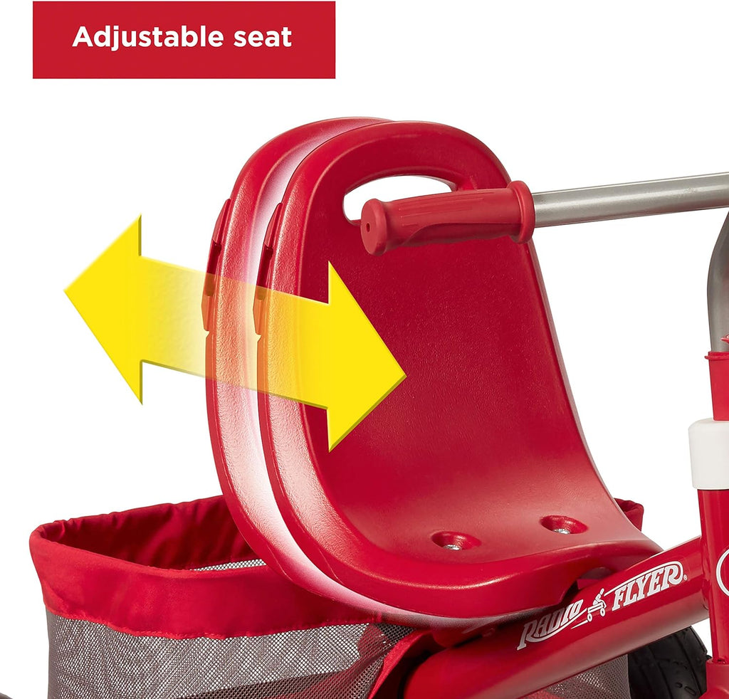 Radio Flyer Ultimate All-Terrain Stroll 'N Trike, Ages 1-5, Convertible 4-in-1 Tricycle, All-Terrain Tires, Parent Push Handle, UV Canopy, Accessories, Safety Harness, Stroller Tricycle for Toddlers
