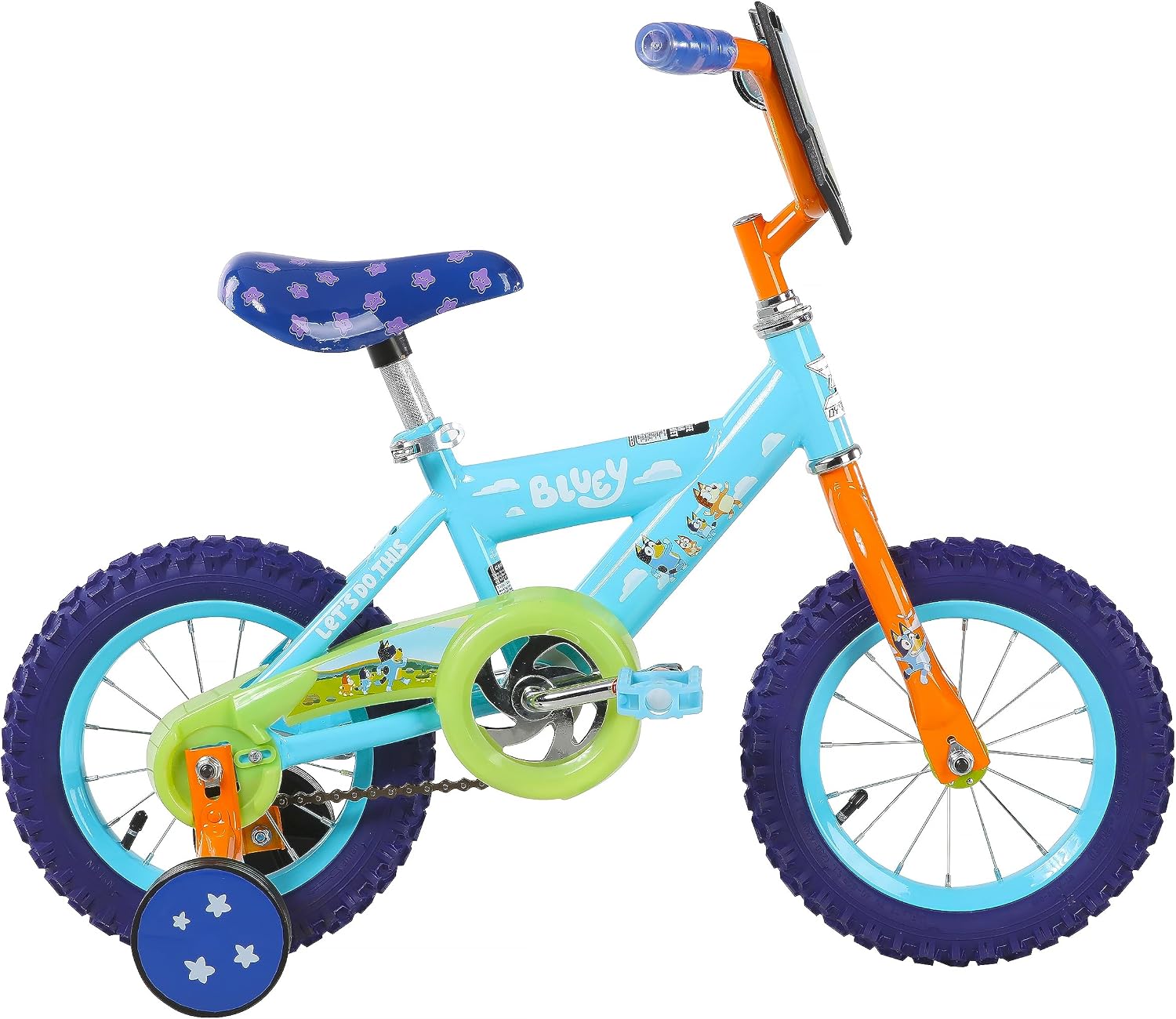 Bluey 12 Inch Kids Bike by Dynacraft for Boys and Girls with Training Wheels, Coaster Brake, Sturdy Frame, Easy Assembly, Fun Bluey Design, Beginner Toddler Bicycle