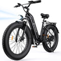 isinwheel Electric Bike for Adults,1500W Peak Motor Hydraulic Brake Electric Dirt Bike, 28MPH 105Miles (PAS) Ebikes for Adults with 48V 13AH/18AH Battery,26' Step-Thru Fat Tire Full Suspension EBike