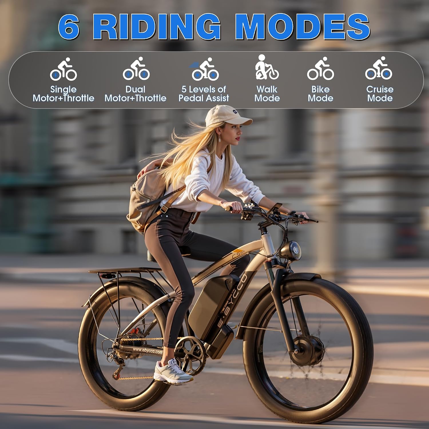 E·Bycco Peak 6000W Dual Motor Electric Bike for Adults, 47MPH 105 Miles Range, 52V 32AH Battery 24' x4.0 Fat Tire Hydraulic Disc Brakes Fast Off-Road E-Bicycle