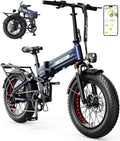 Heybike Mars 2.0/3.0 Foldable Electric Bike, UL2849 Certified, 70+Miles Long Range, 1400W/1800W Peak Motor 32MPH, 624WH Removable Battery, 20'*4 Fat Tire Ebike for Snow, Commute, Full Suspension