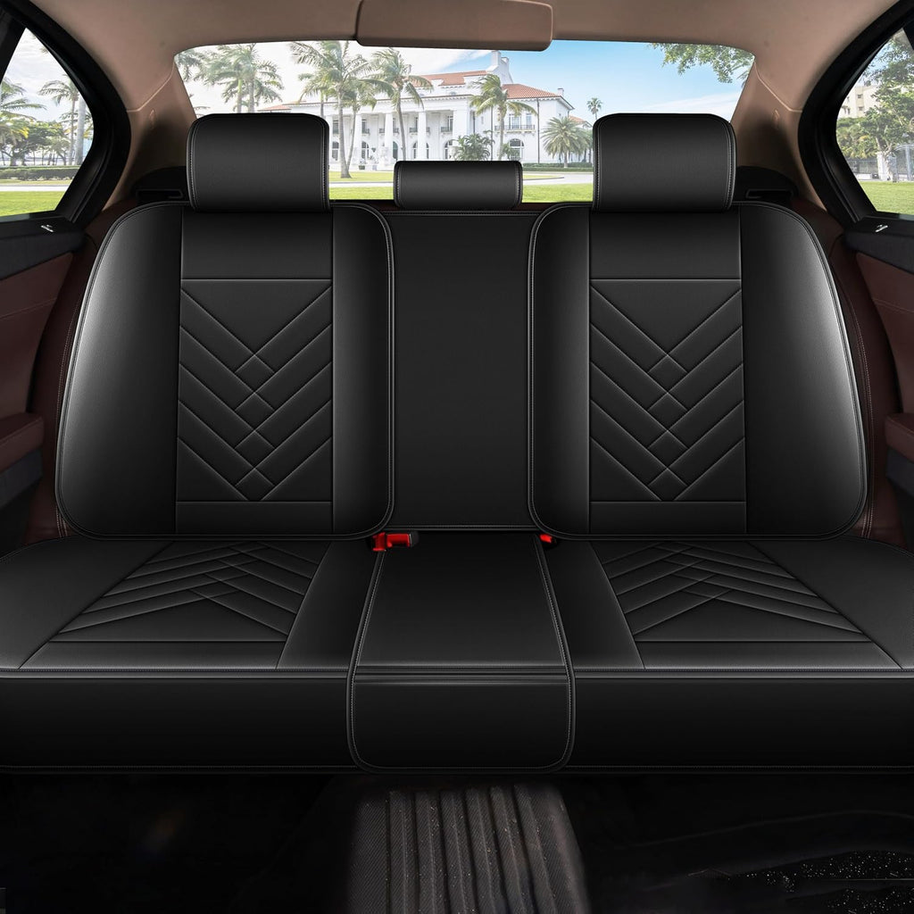 AOMSAZTO Car Seat Covers Full Set Fit for Nissan Rogue 2010-2025 2026 Waterproof Faux Leather Car Seat Cushions Automotive 5 Seat Covers Set（Black）