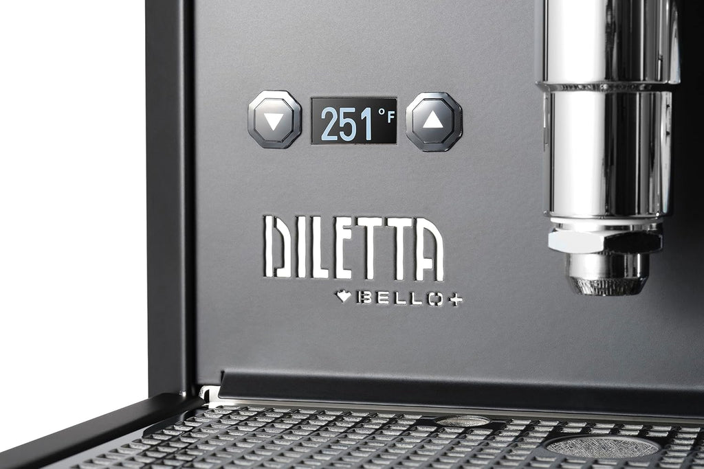 Diletta Bello+ Espresso Machine | E61 | PID Temperature Control | Shot Timer | Programmable Preinfusion | Handmade In Italy (Black)
