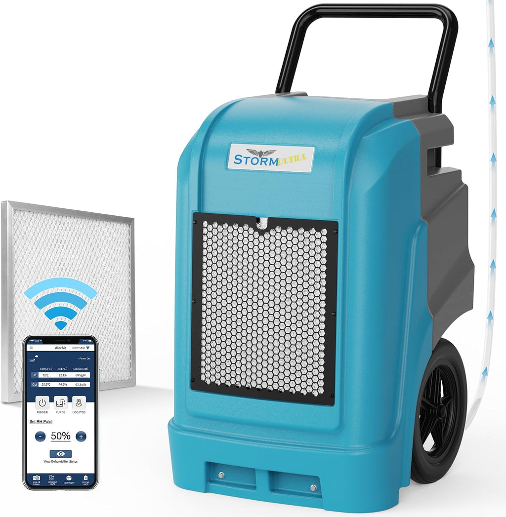 ALORAIR 190 PPD LGR Commercial Dehumidifier with Pump & Drain Hose, Smart APP Control up to 2,600 Sq.Ft Industrial Dehu for Home, Water Damage Restore, Basements, Job Sites, 5 Years Limited Warranty