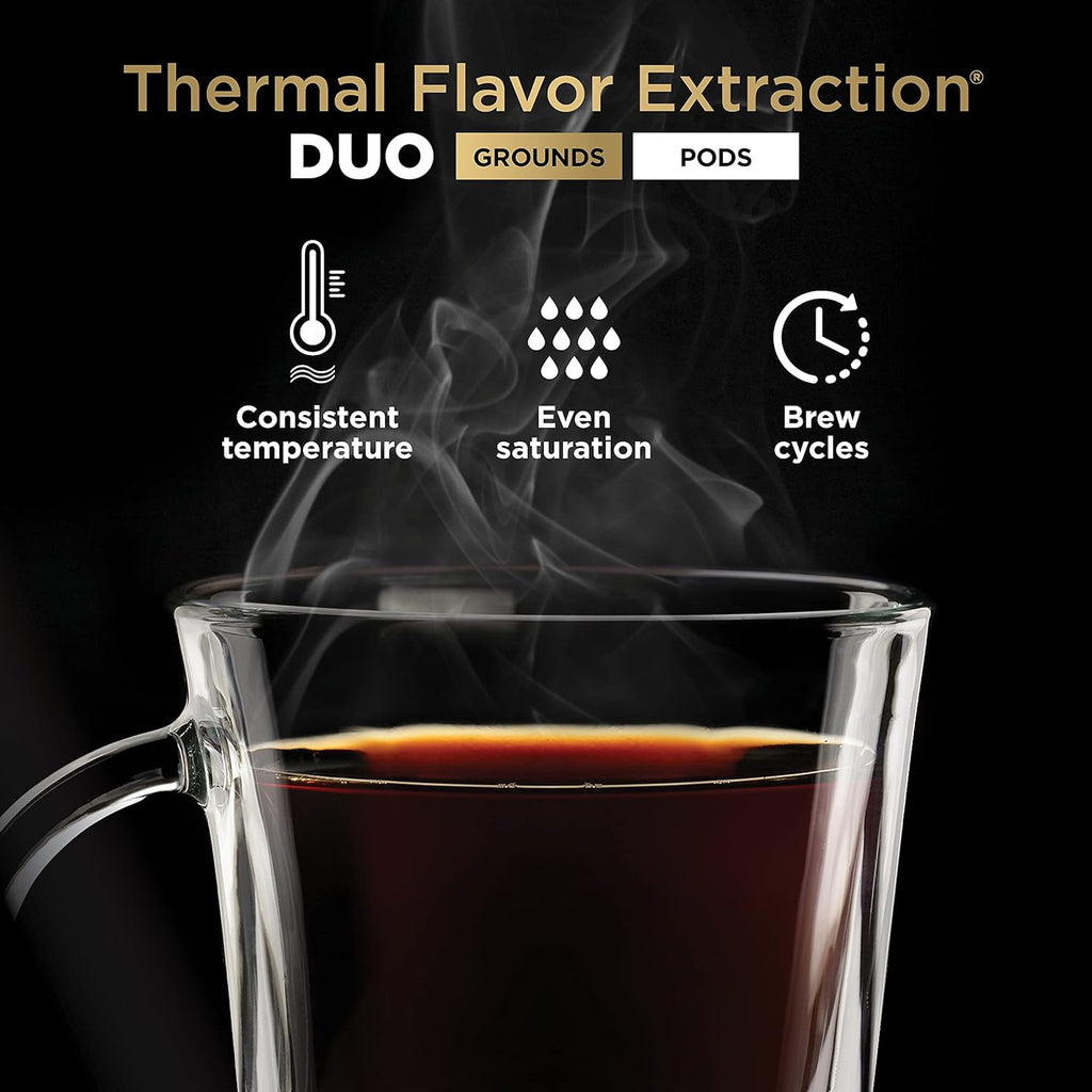 Ninja Specialty Drip Coffee Maker | DualBrewTM Pro Specialty Coffee Machine w/Frother, Permanent Filter | Brew w/Pods & Grounds, K Cups Compatible | 4 Brew Styles, 13 Cup to Pot Sizes | Black CFP307