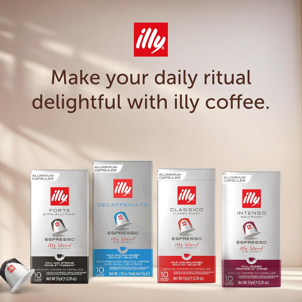 illy Espresso Compatible Capsules, Coffee Pods for Nespresso Original Line Machine, Classico Medium Roast, 100% Arabica, Premium Italian Coffee, Single Serve, 10 Count, 20 Pack