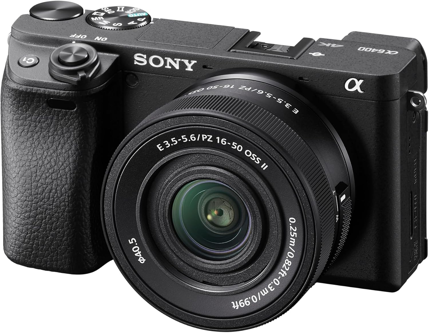 Sony Alpha a6400 Mirrorless Camera with E PZ 16-50mm f/3.5-5.6 OSS II Lens, Black