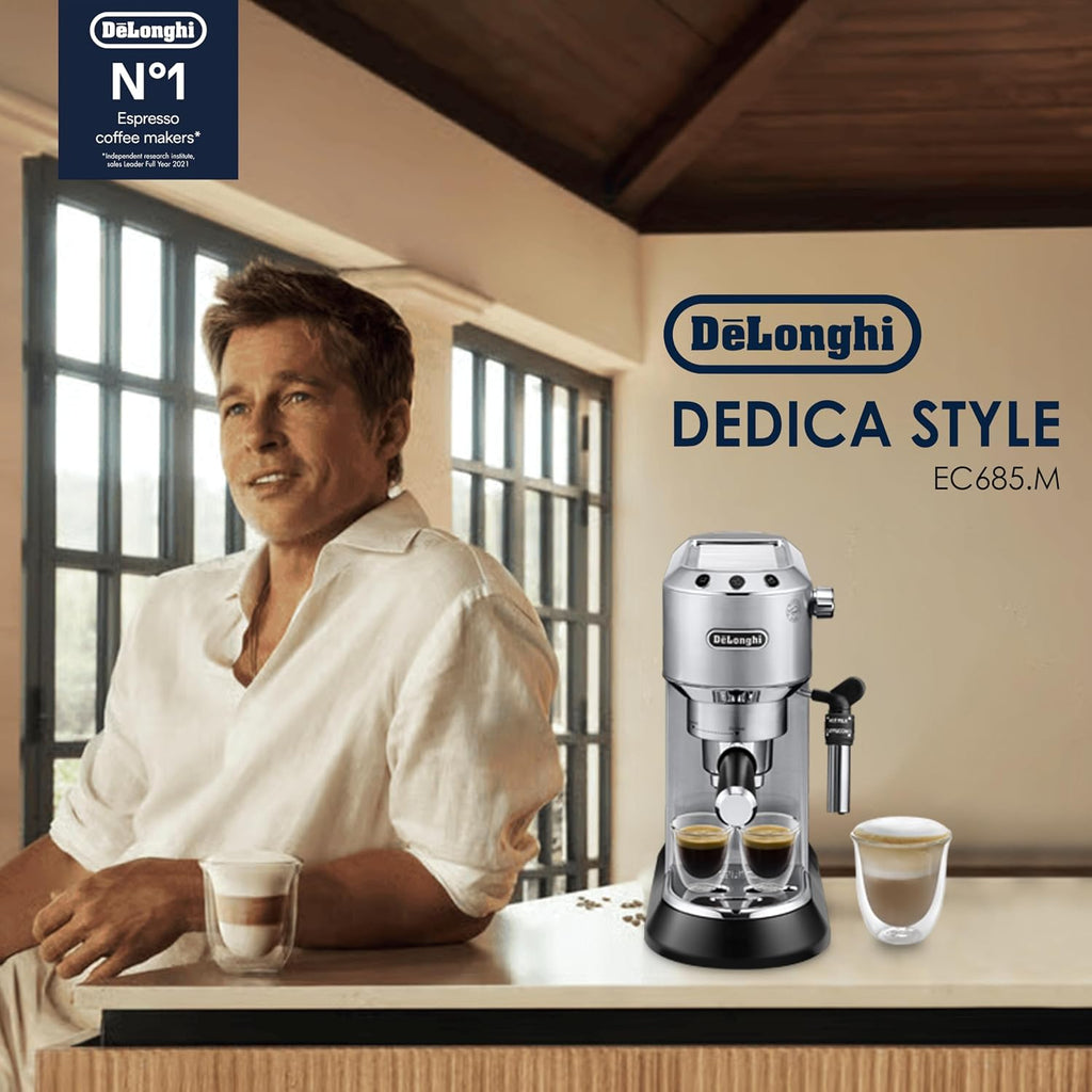 De'Longhi EC685M Dedica Deluxe Automatic Espresso Machine,35 oz, 1, Metallic