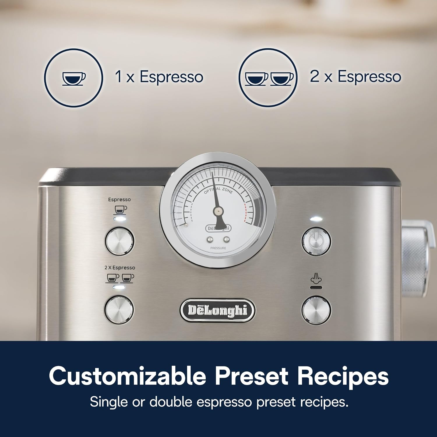 De'Longhi Classic Espresso Machine with Milk Frother, 15-Bar Pump & Temperature Control - Barista Coffee Maker Kit for Espresso, Latte, Cappuccino & Iced