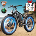 5000W Electric Bike for Adults, 45MPH Dual Motor Ebike 52V 23AH 1196WH E Bike 100 Miles Long Range Bicycle Full Suspension 26' Fat Tire Off Road for Men Dual Hydraulic Disc Brake Ebike