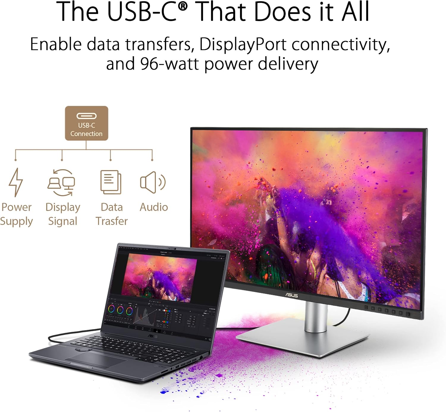 ASUS ProArt Display 32' (31.5' viewable) Professional Monitor (PA329CRV) - IPS, 4K UHD (3840 x 2160), 98% DCI-P3, Color Accuracy ΔE < 2, Calman Verified, USB-C PD 96W, Daisy-Chain, VESA DisplayHDR400