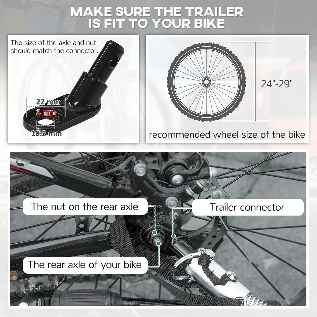 Aosom Elite 360 Swivel Bike Trailer for Kids Double Child Two-Wheel Bicycle Cargo Trailer with 2 Security Harnesses