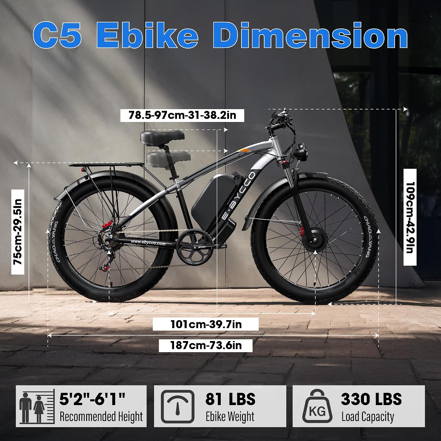 E·Bycco Peak 6000W Dual Motor Electric Bike for Adults, 47MPH 105 Miles Range, 52V 32AH Battery 24' x4.0 Fat Tire Hydraulic Disc Brakes Fast Off-Road E-Bicycle