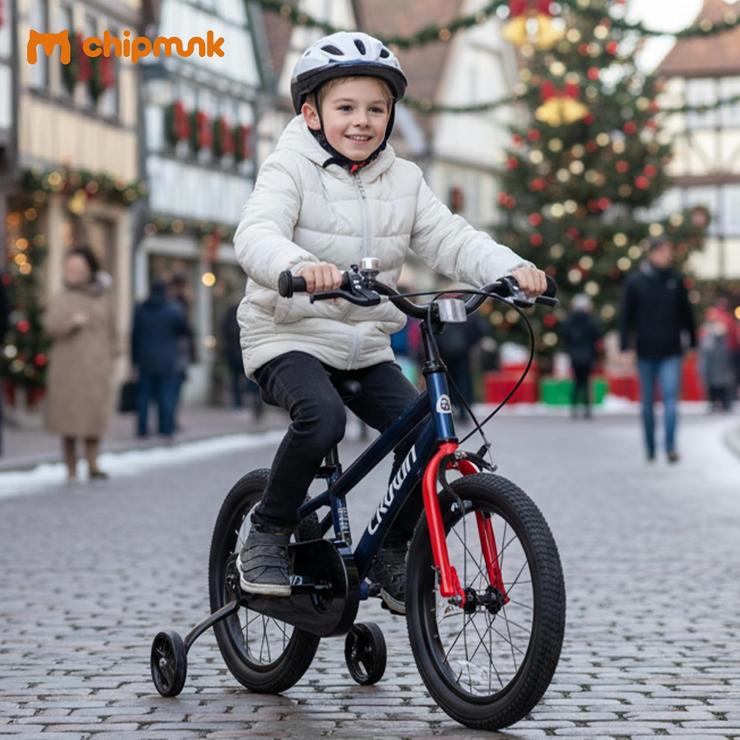 Chipmunk Kids Bike 12 14 16 18 Inch Bicycle with Training Wheels Beginners Boys Girls Ages 3-10 Years Multiple Colors