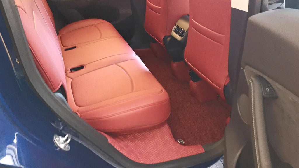 Seat Cover Custom Fit for Tesla Model Y Synthetic Leather Car Seat Cushion Protector for 2017 2018 2019 2020 2021 2022 2023 All Season Customized (Model Y Back Cover ONLY)