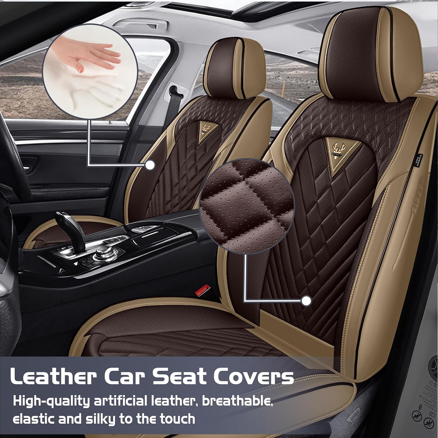 Car Seat Covers for Lexus 2000-2026, Waterproof Nappa Leather Full Set Seat Cover, Anti-Slip and Comfortable Automotive Seat Protector&Accessories(Brown Coffee)
