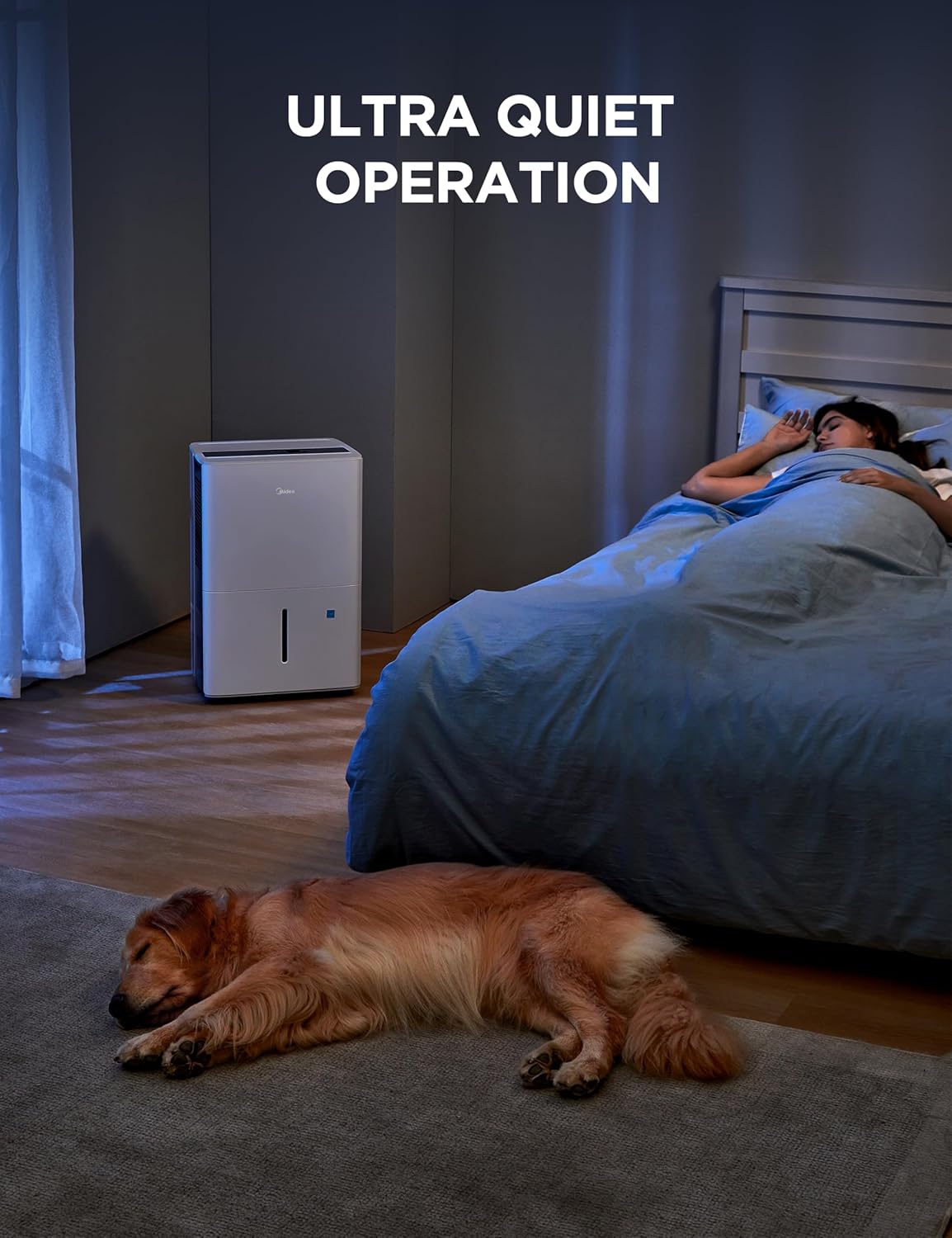 Midea 4,500 Sq. Ft.Dehumidifier for Basement, With Reusable Air Filter 50 Pint - Ideal For Basements, Large & Medium Sized Rooms, And Bathrooms (White)