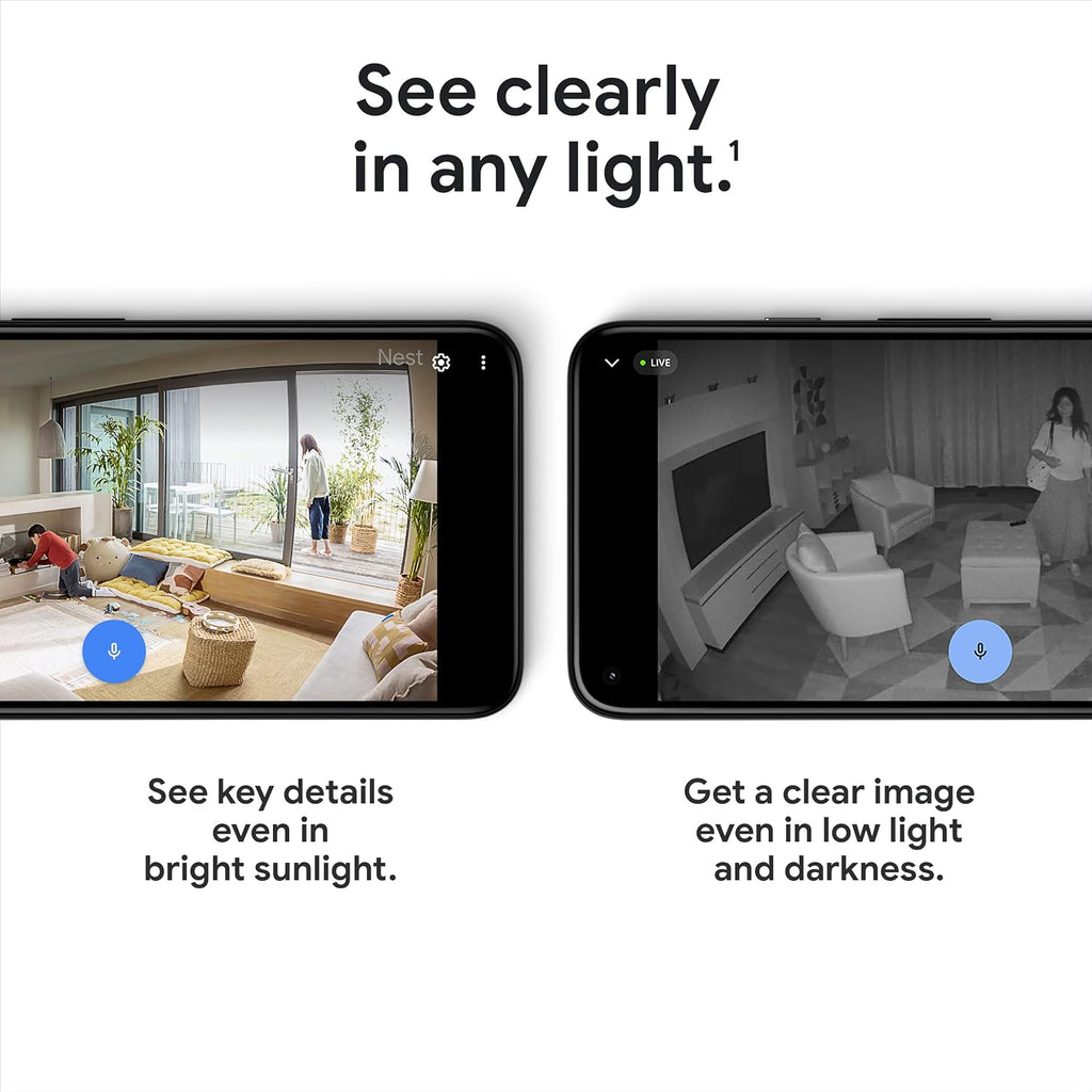 Google Nest Security Cam (Wired) - 2nd Generation - Fog, 1080p, Motion Only