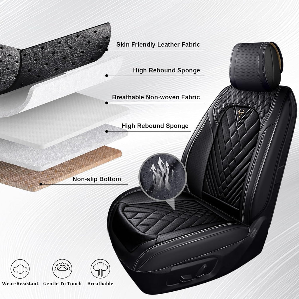 Dodge Ram Truck Seat Covers Custom for 2002-2026 1500 2002-2026 2500/3500 Crew Double Mega Quad Cab Bighorn Laramie Tradesman Classic Full Set Seat Covers Protectors(Standard 5 Seats/Black)