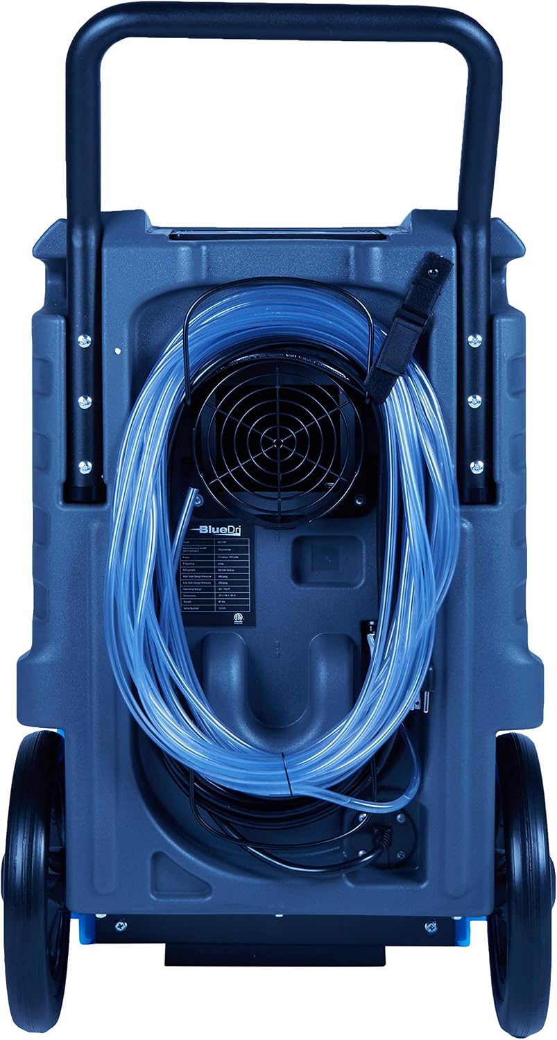 BlueDri BD-76 Commercial Dehumidifier for Home, Basements, Garages, and Job Sites. Industrial Water Damage Equipment - Pack of 1, Blue