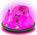 Flybar 6V Pink Glow Bumper Car for Kids – LED Ride-On Toy with 360° Spin, Rechargeable Battery, and Soft Rubber Bumpers – Safe Indoor Fun for Toddlers Ages 1.5+, Up to 66 lbs
