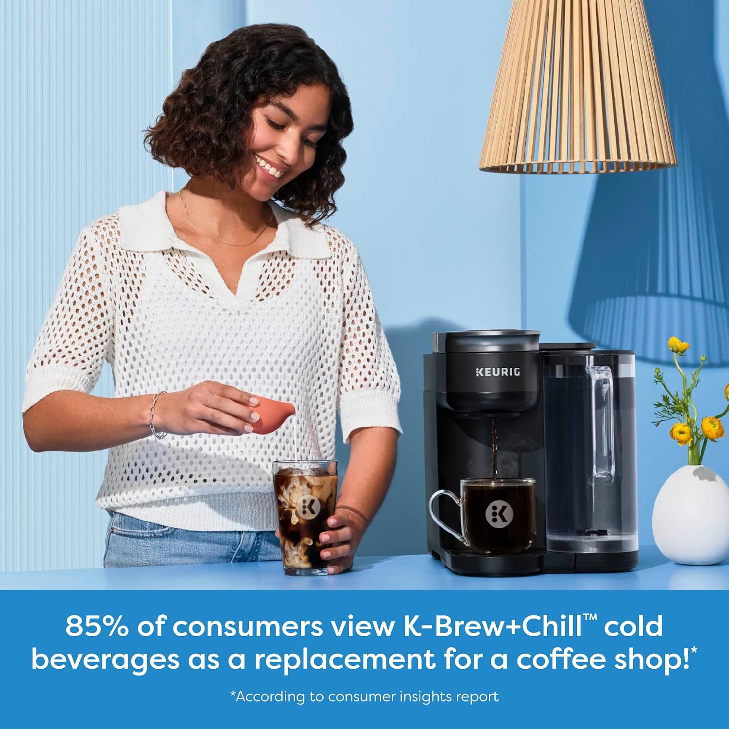 Keurig K-Brew+Chill Iced or Hot Single-Serve K-Cup Coffee Maker with MultiStream and QuickChill Technology, 70oz. Removable Reservoir