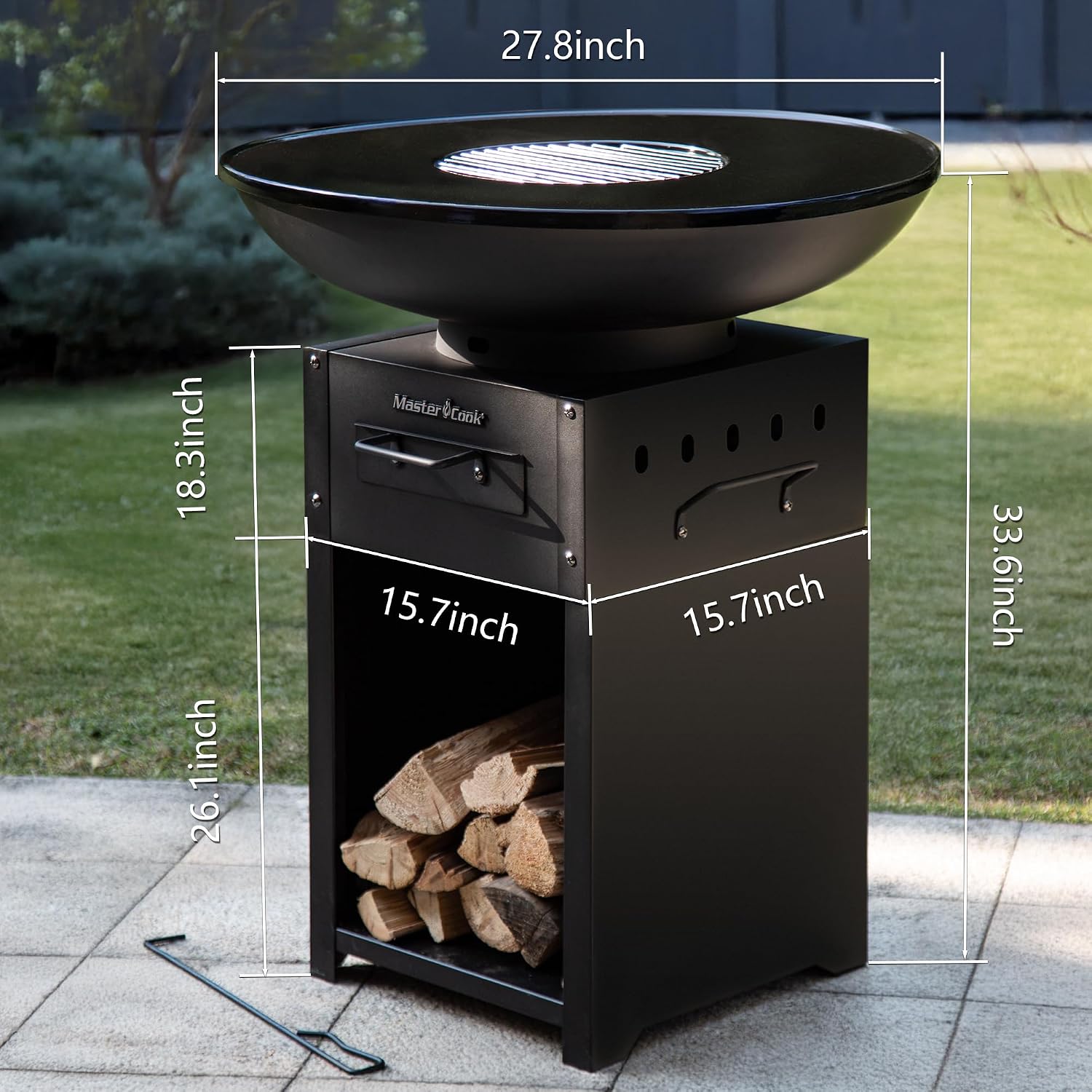 MASTER COOK Plancha Asada Grill, Spacious 470 SQIN Cooking Area BBQ Charcoal Grill, Carne Asada, Asador de Carbon, Metal Top for Backyard Parties, Camping and Outdoor