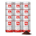 illy Ground Moka Coffee, Intenso Dark Roast, 100% Arabica, Premium Italian Coffee, Pre-Ground for Moka Pot or Stovetop Brewing, 8.8oz, 12 Pack