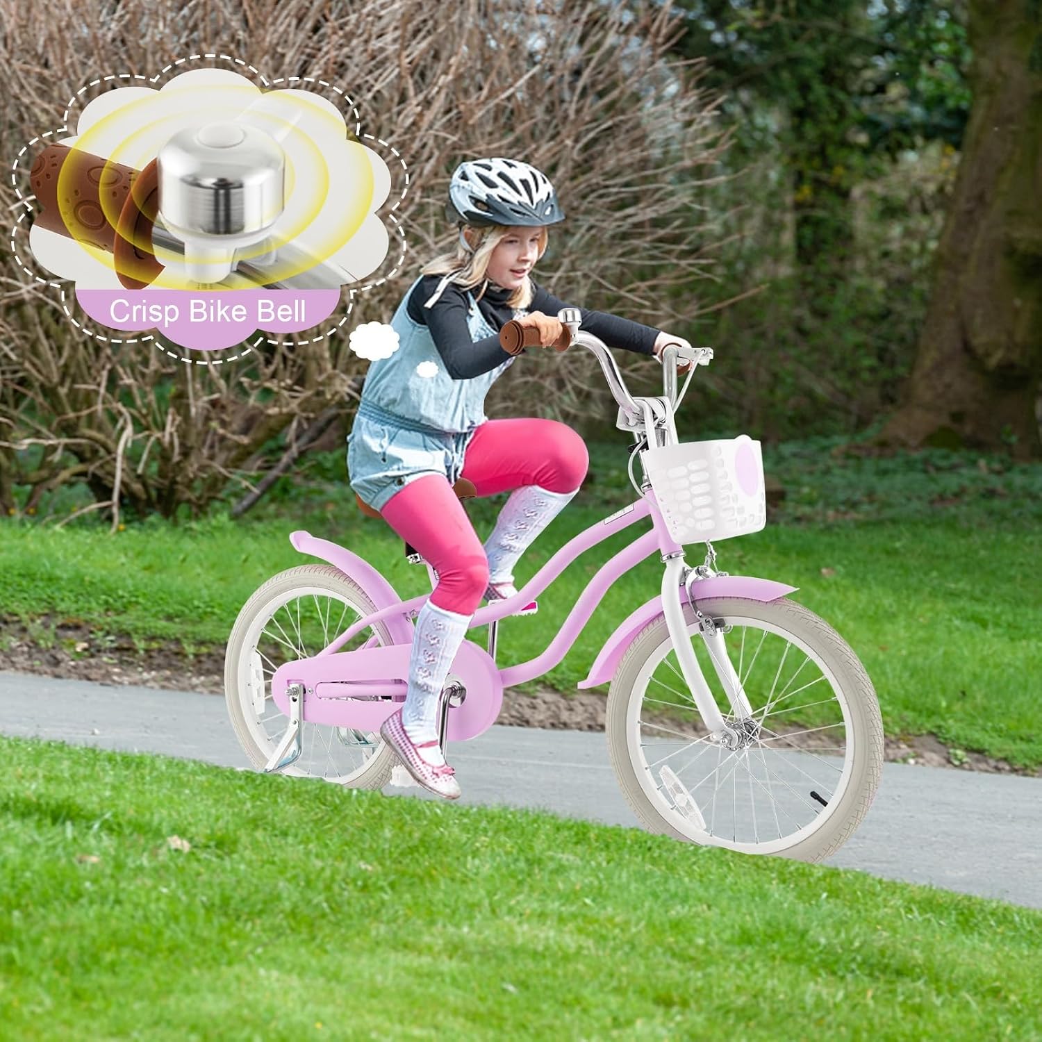 GLACER 12-20 Inch Adjustable Kids Bike, Boys Girls Bike for Age 3-8 Years with Basket, Training Wheels, Handbrake and Coaster Brake, Steel Frame Kids Bicycle