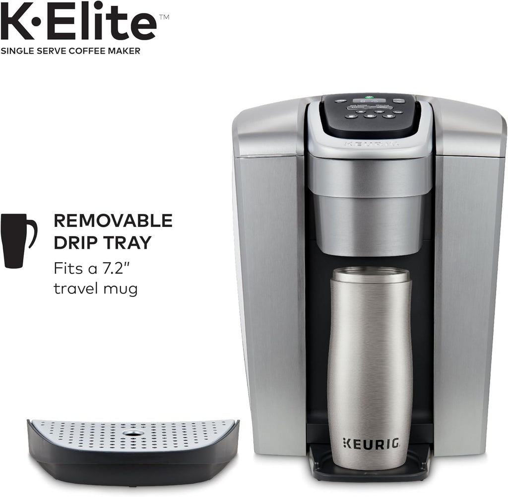 Keurig K-Elite Coffee Maker, Single Serve K-Cup Pod Coffee Brewer, With Iced Coffee Capability & 3-Month Brewer Maintenance Kit Includes Descaling Solution, Water Filter Cartridges & Rinse Pods
