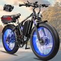 Peak-9000W-Dual-Motor-Electric-Bike for Adults, 52V 34AH Battery Up To 105 Miles, 42-46M PH Fast-Dual-Motor-Ebike,24'*4' Full-Suspension-Women-Men-Fat-Tire-Electric-Bicycle for Mountain Snow Off-Road