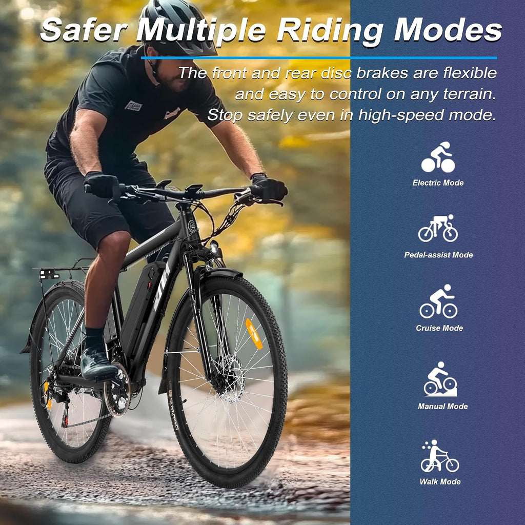 ZNH Electric Bike for Adults, 1000W Peak Motor 28MPH Mountain Ebike, 48V 13Ah Removable Battery Up to 65 Miles, 26' Electric Bicycle with 21-Speed Gear & Front Suspension, UL 2849 Certified