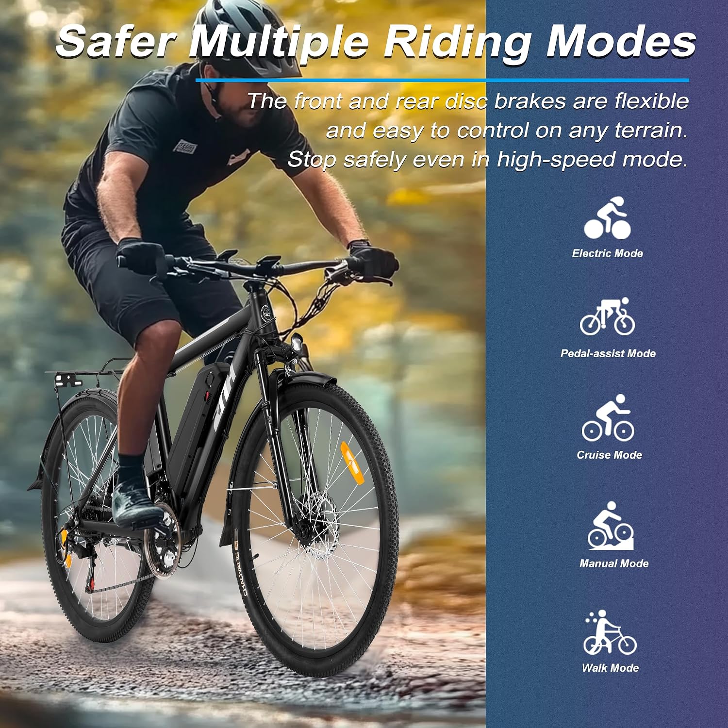 ZNH Electric Bike for Adults, 1000W Peak Motor 28MPH Mountain Ebike, 48V 13Ah Removable Battery Up to 65 Miles, 26' Electric Bicycle with 21-Speed Gear & Front Suspension, UL 2849 Certified
