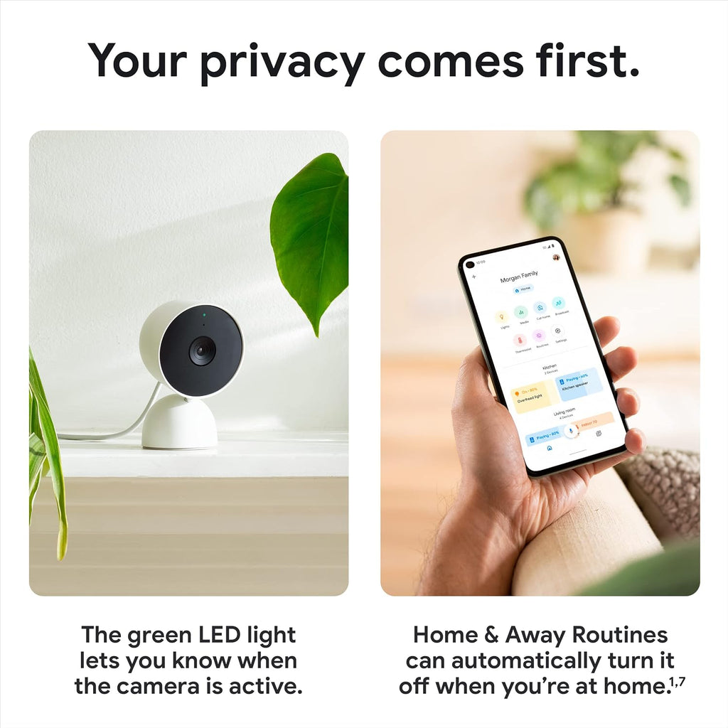Google Nest Security Cam (Wired) - 2nd Generation - Fog, 1080p, Motion Only