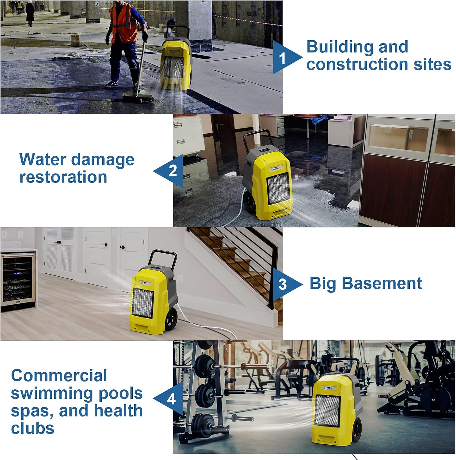 ALORAIR 180 Pints Commercial Dehumidifier with Pump Drain Hose, Smart Wi-Fi Dehumidifier for Large Basement, Industrial or Commercial Space, Smart Wi-Fi, 5 Years Limited Warranty