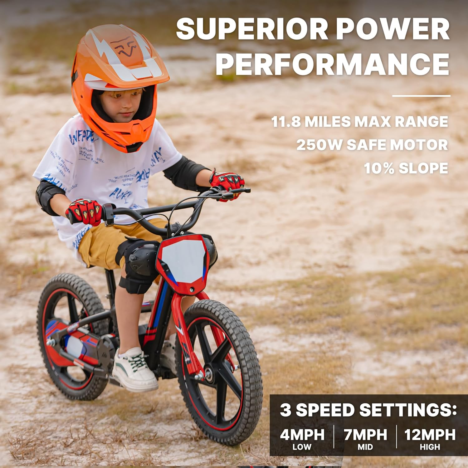 AIII Lightweight Electric Dirt Bike for Kids, 170/340W Electric Motorcycle Up to 10/12MPH, 24V Detachable Battery, Hand-Operated Dual Brakes Electric Balance Bike for Ages 3-6/5-12