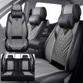 Fit for RAM 1500/2500/3500 2010-2026 Seat Covers, Fashion Sport Seat Cover with Waterproof Leather, Airbag Safe Design Seat Protector (5 Front Seat Luxury, Black Gray)