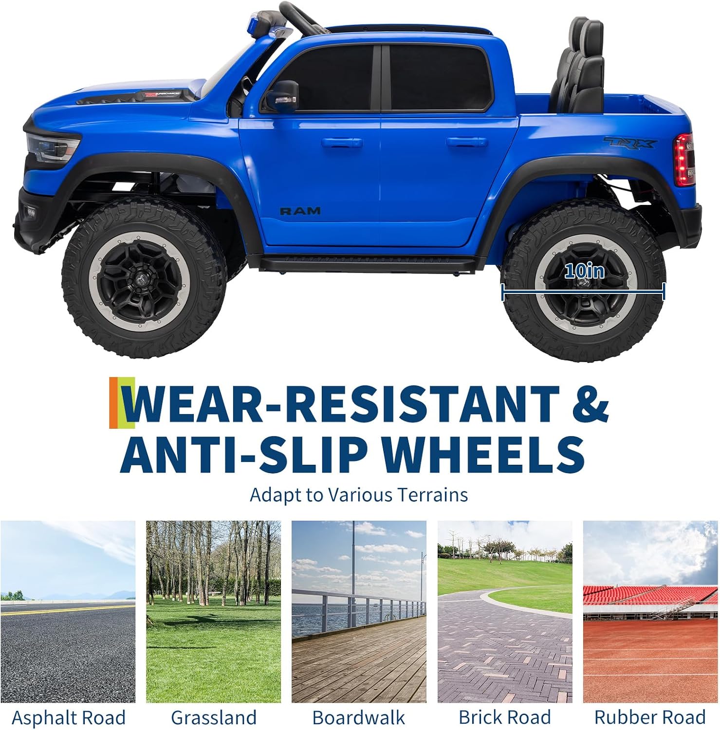 Garvee Ride On Car, Licensed RAM 12V Kids Ride On Police Car with Remote Control, Electric Pickup Truck for Toddlers, 3 Speeds, Spring Suspension, LED Lights & Parent Safety Lock