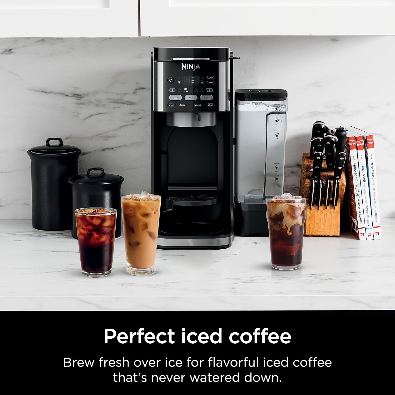Ninja Drip Coffee Maker | DualBrew™ Pro Hot & Iced Coffee Machine, Single Serve to Carafe | Brew with Pods & Grounds, Compatible with K Cups | 3 Brew Styles, 60oz Removable Reservoir | Black, CFP101