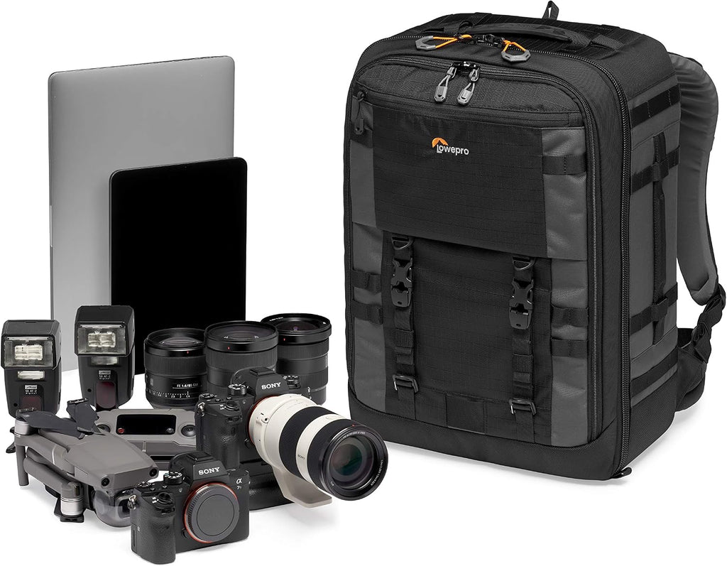 Lowepro Pro Trekker BP 450 AW II,Outdoor Camera Bag,Camera Backpack with Recycled Fabric,Fits 15' Laptop or Tablet,MaxFit Dividers,Weatherproof Cover,Mirrorless or DSLR Camera Case,Black or Dark Grey
