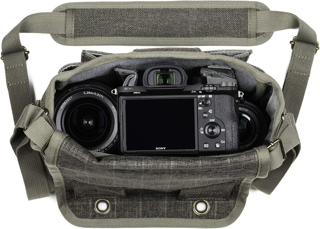 Think Tank Retrospective 4 V2.0 Canvas Shoulder Bag for Mirrorless or Standard DSLR Cameras and Photo Accessories - Pinestone - X-Small