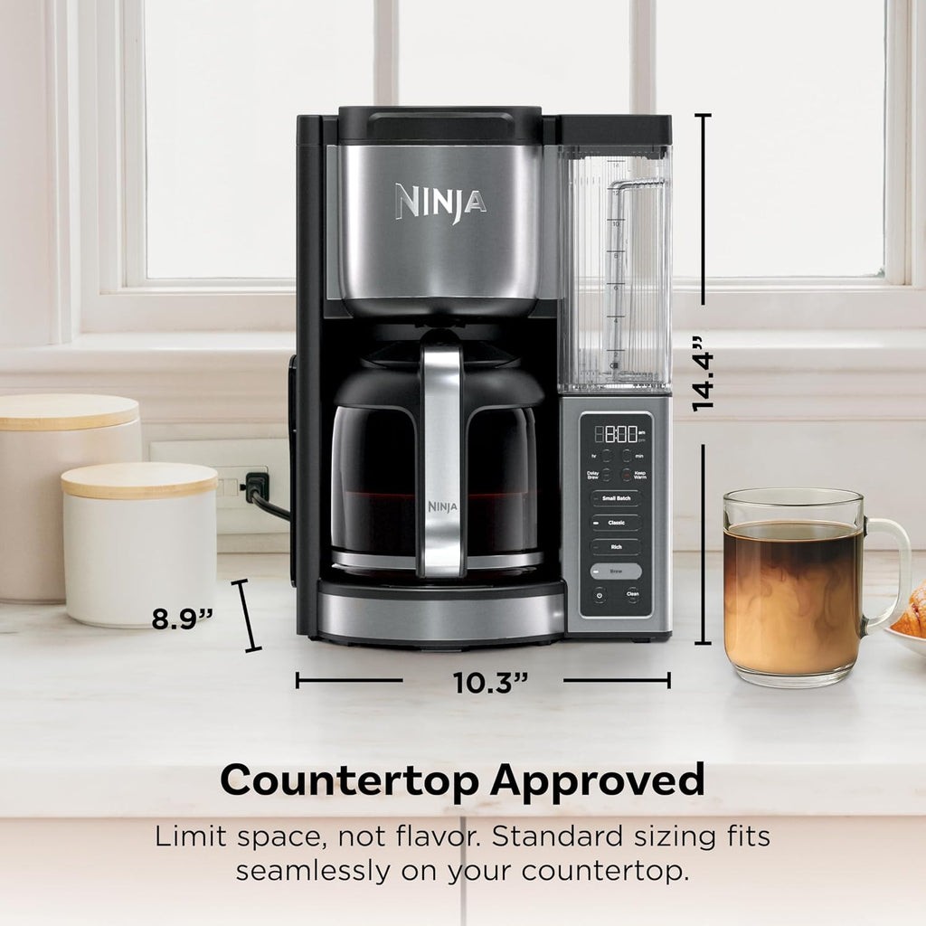 Ninja Fresh Brew™ Drip Coffee Maker | Programmable 14Cup Glass Carafe, Brew Classic & Rich, 70oz Removable Water Reservoir | Small Batch, Delay Brew, Adjustable Warming Plate | Stainless Steel | CE451